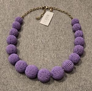 NWT J. Crew purple beaded orb statement necklace